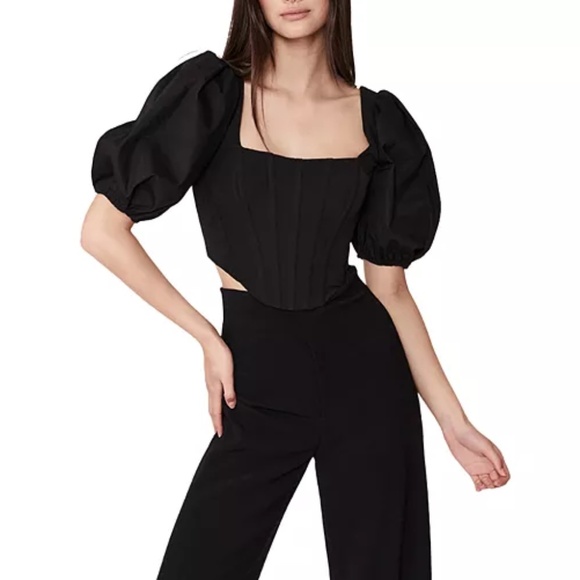 NWT- Bardot Eva Puff Sleeve Corset Bustier Top - Picture 3 of 9